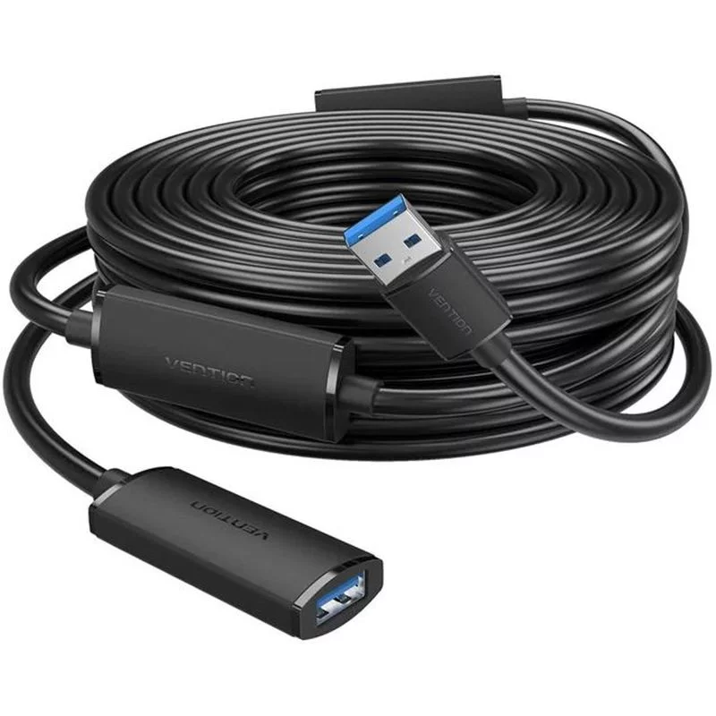 Активный кабель-удлинитель Vention USB 3.0 AM/AF с усилителем - 10м Черный (CBMBL)