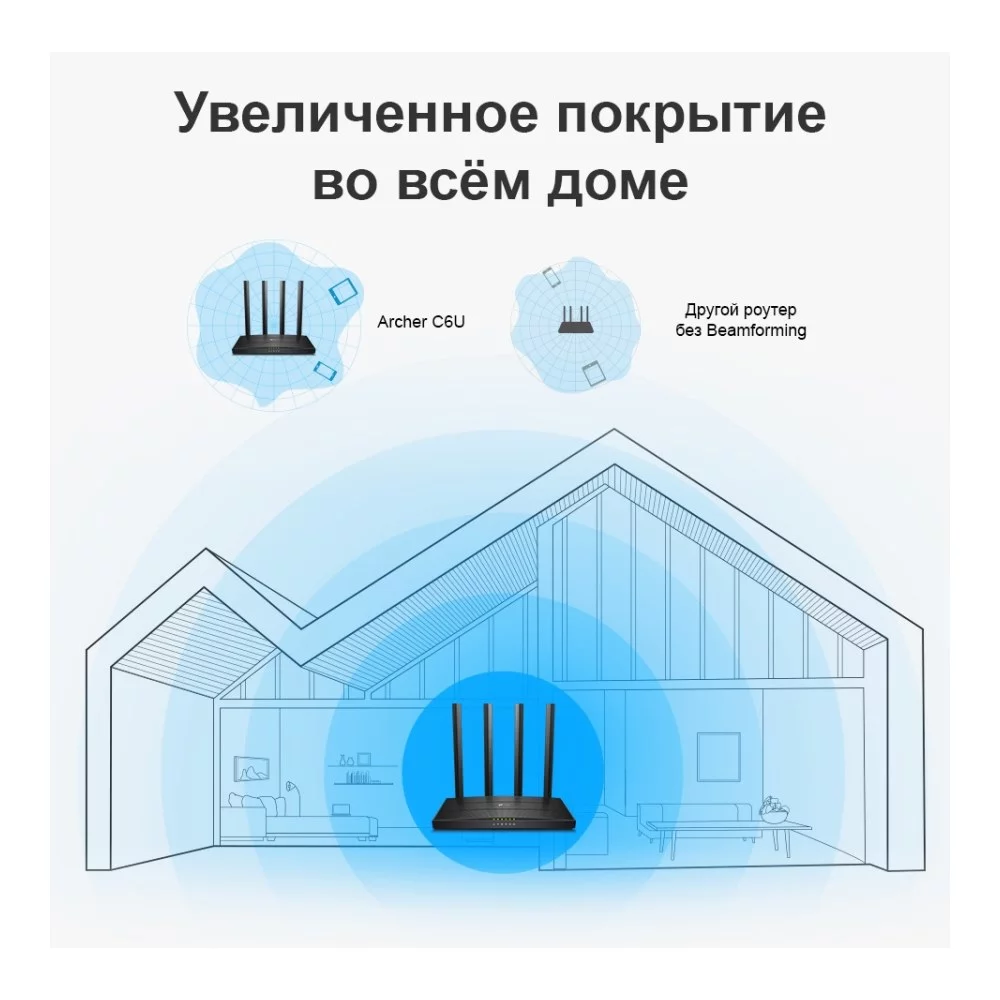 Картинка Роутер TP-Link Archer C6U (ARCHER C6U) 