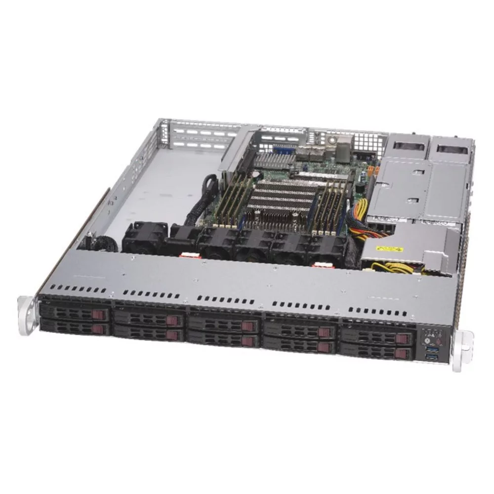 Платформа системного блока SuperMicro AS -1114S-WTRT Серверная платформа Supermicro A+ Server 1U Single AMD EPYC 7002 Series Processor (8 DIMM DDR4, 10 Hot-swap 2.5" SATA3, 2x 10GBase-T, 2x 500W )