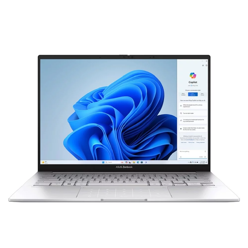 Ноутбук ASUS Zenbook 14 Special UX3405CA-QL680 Core Ultra 9 285H/ LPDDR5X 32GB/ 1TB SSD/ Intel Arc Graphics/ 14" OLED (1920 x 1200) WUXGA Touch ,WiFi 7+BT 5.4/ Without OS / 0.99 kg / Foggy Silver (90NB14W4-M010B0)