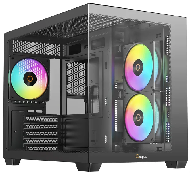 Корпус Ocypus Gamma C54 BK ARGB, MATX, USB3.0*1+USB2.0*2, SIDE 2x120mm ARGB, REAR 1x120mm ARGB