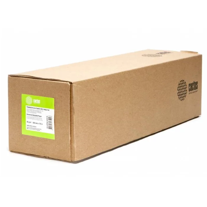 Бумага Cactus CS-LFP80-620175 A1+ 620мм-175м/80г/м2/белый CIE171% инженерная бумага втулка:76.2мм (3")