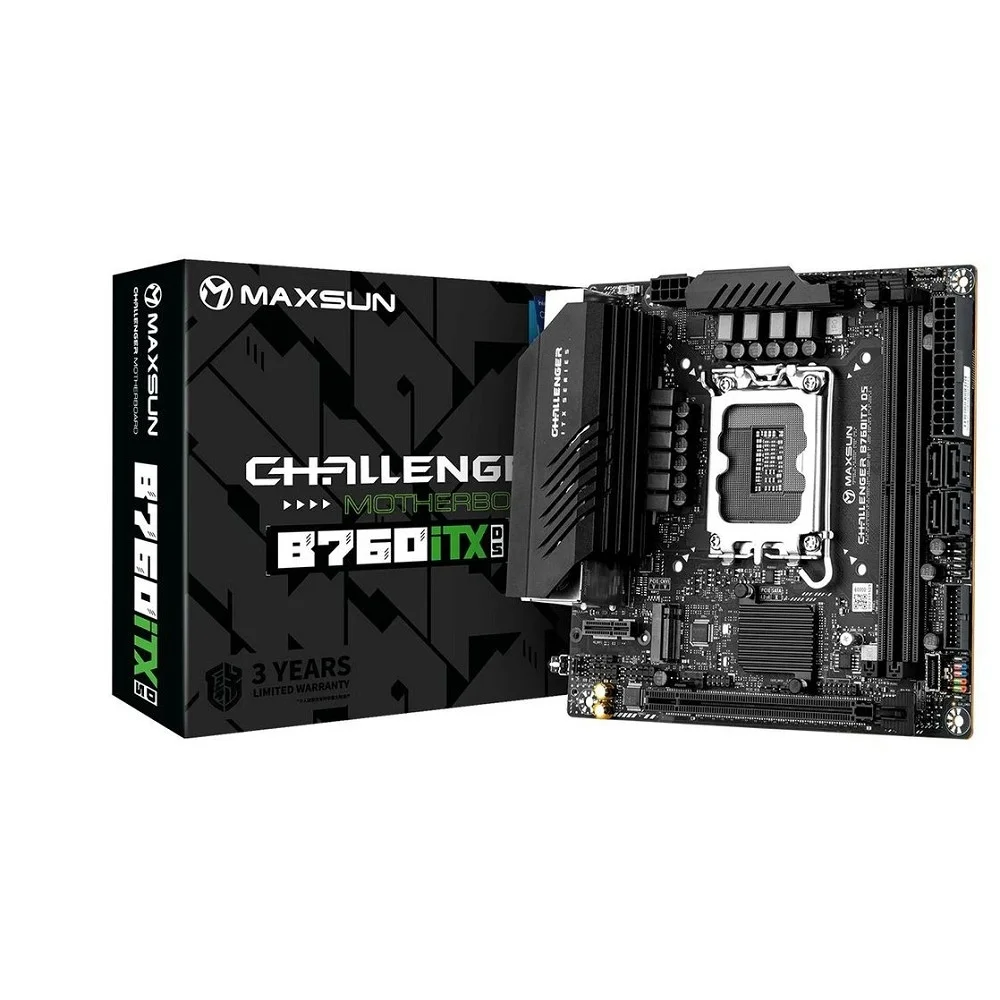 Материнская плата MAXSUN MS-Challenger B760ITX D5, LGA1700, B760, 2*DDR5, 4*SATA3, 2*M.2, 2*USB 3.2, 4*USB 2.0, 1*PCIEx16, 2*HDMI+2*DP, mITX