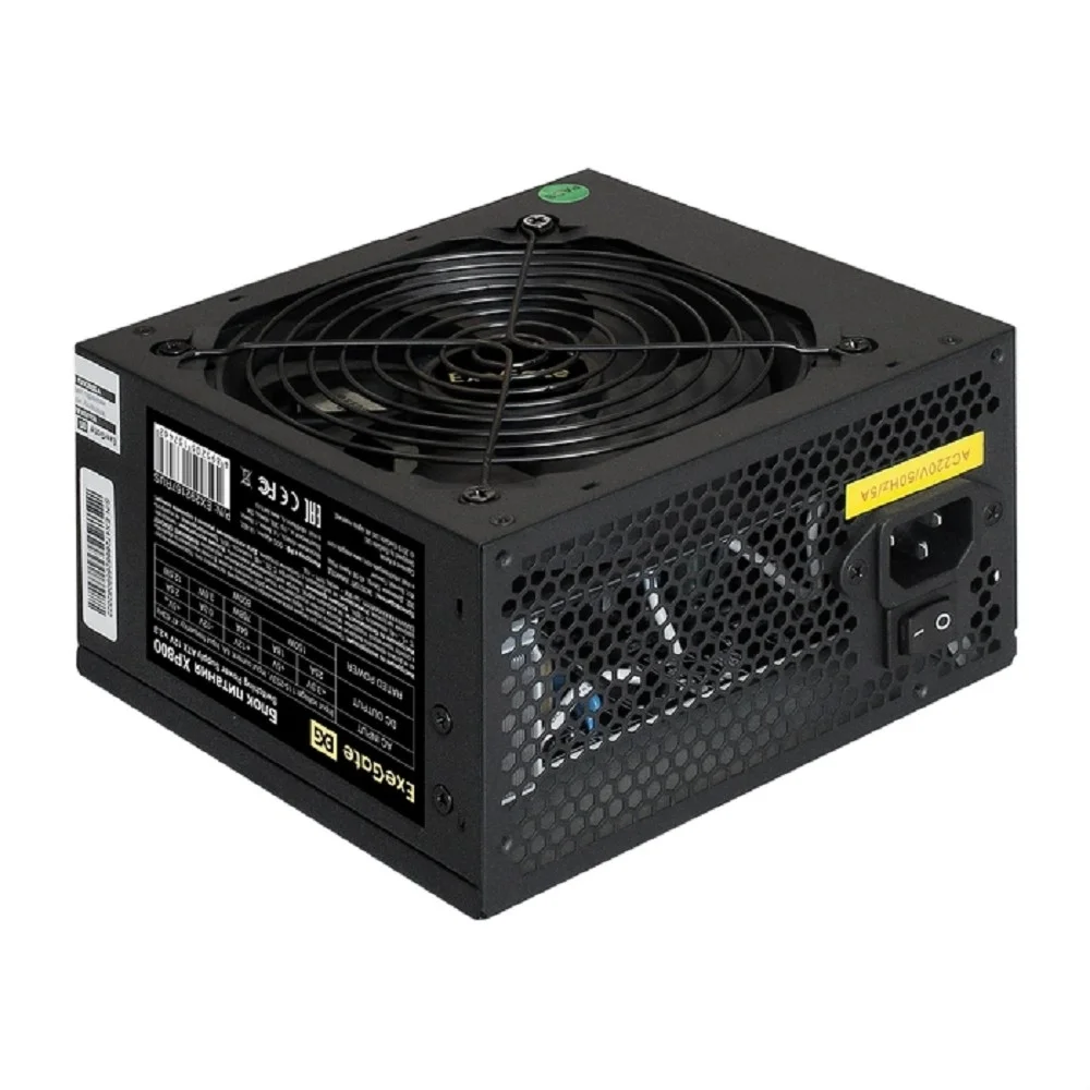 Exegate EX292167RUS Блок питания 800W ExeGate XP800 (ATX, 12cm fan, 24pin, 2x(4+4)pin, 2xPCI-E, 5xSATA, 3xIDE, black)