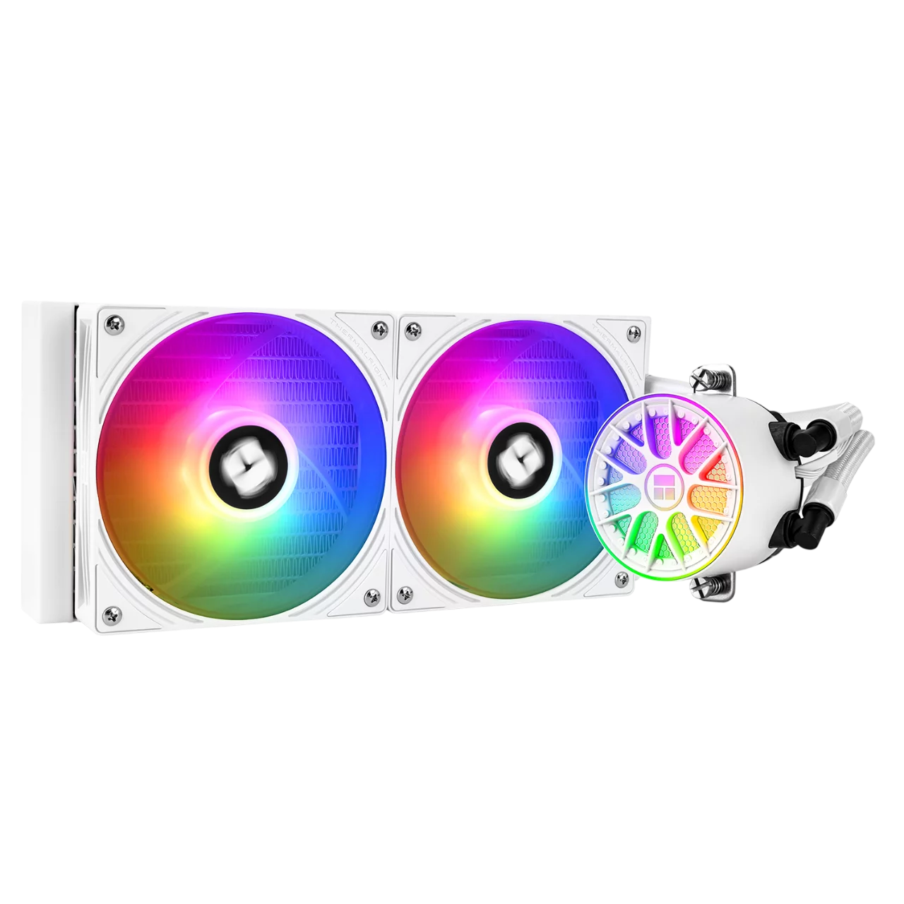 Система жидкостного охлаждения/ Water Cooling System Thermalright Aqua Elite 240 V6 (240mm, White, ARGB/ Fans: 2x120mm, 70.84CFM, 29.8dBA, 2000RPM/ Pump height 53.5mm, 2800RPM, Rad thickness 27mm/ S: (A-ELITE-WH-240-ARGB-V6)