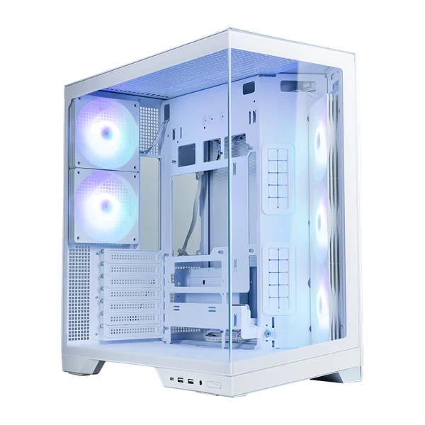 Корпус ZALMAN D50, ATX, WHITE, WINDOW, 1xCombo (2.5" or 3.5"), 1x2.5", 2x3.5", 1xUSB TYPE-C, 2xUSB3.0, SIDE 3x120 ARGB, REAR 2x120 ARGB (D50 WHITE)