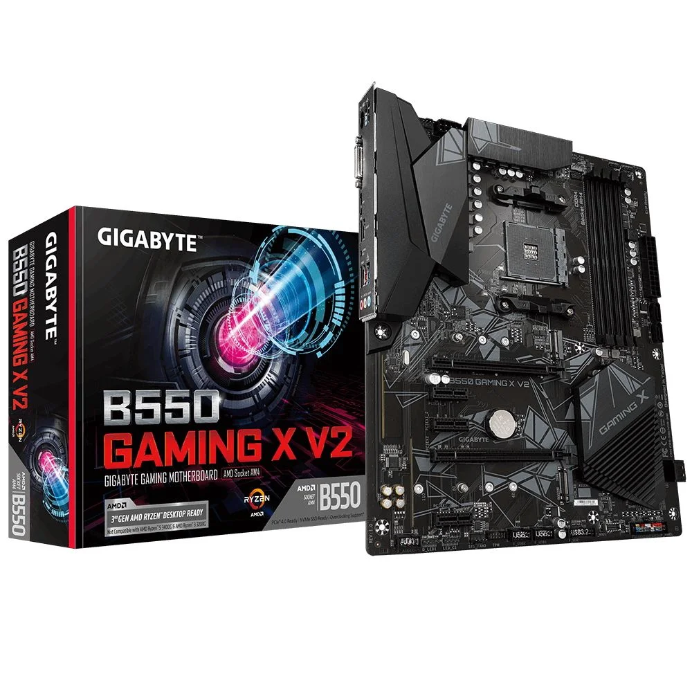 Материнская плата Gigabyte Bad Pack B550 GAMING X V2, Socket AM4, AMD B550, 4xDDR4-3200, DVI-D+HDMI, 2xPCI-Ex16, 3xPCI-Ex1, 4xSATA3(RAID 0/ 1/ 10), 2xM.2, 8 Ch Audio, 1xGLan, (2+4)xUSB2.0, (4+2)xUSB3.2, 1xPS/ 2, A (B550 GAMING X V2||BP)