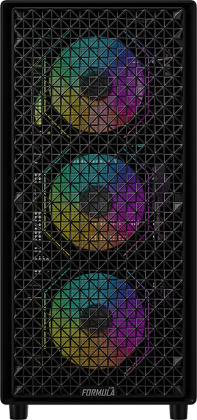 корпус Formula V Line MANA Dynamic Black AR, ATX, TYPE-C*1, USB3.0*2, FRONT 3x120mm ARGB, REAR 1x120mm ARGB