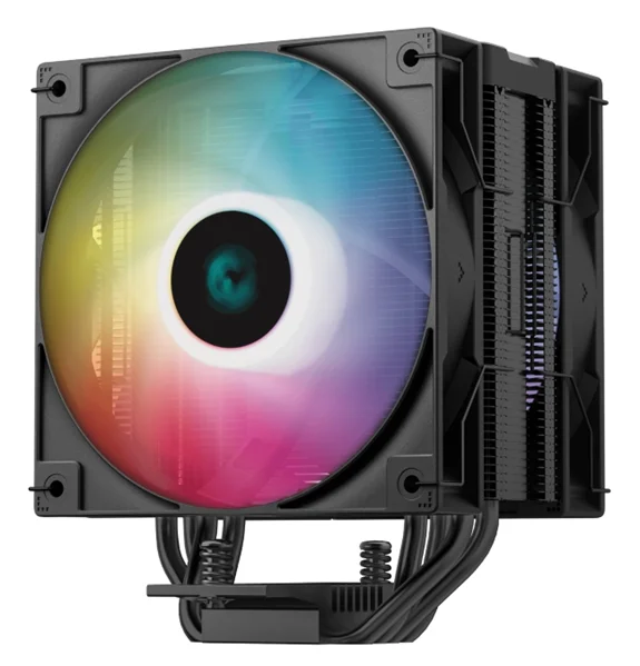 DEEPCOOL AG400 DIGITAL PLUS LGA1700/ 1200/ 115X/ AM5/ AM4 (9шт/ кор, TDP 220W, PWM, DUAL ARGB Fan 120mm, 4 тепл. трубки, черный) RET