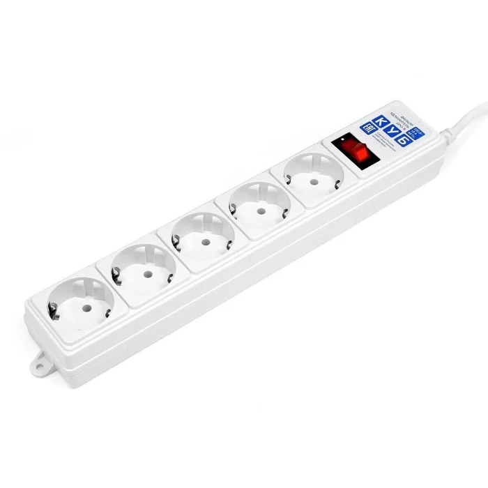 Фильтр-удлинитель Power Cube B 1.9 м 5 розеток (белый) 10А/2,2кВт/ Surge protector Power Cube B 1.9 m 5 outlets (white) 10A / 2.2kW (SPG-B-6-WHITE)