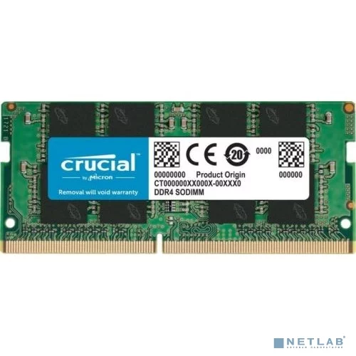 Crucial by Micron DDR4 16GB 3200MHz SODIMM (PC4-25600) CL22 SRx8 1.2V (Retail), 1 year (CT16G4SFS832A)