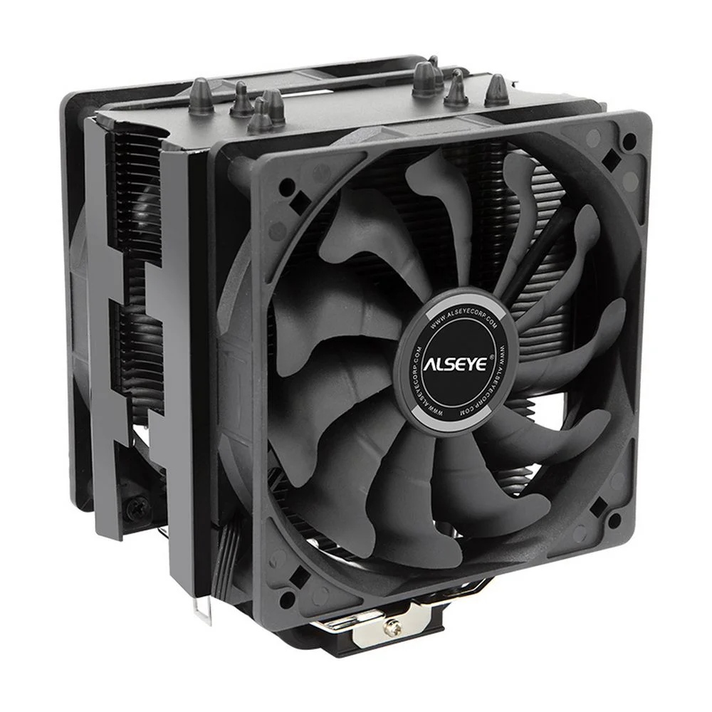Вентилятор ALSEYE S120D-B Universal, TDP 135W, 2x120FAN, 4 heat pipe, PWM, RTL{20} (874258) (AS.01.07.0019)