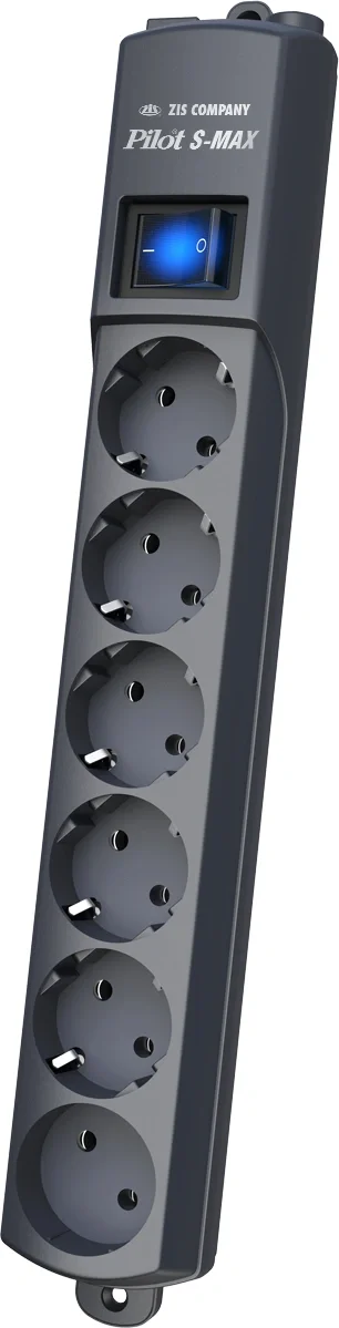 Сетевой фильтр Pilot S-MAX 7м (6 розеток) серый (коробка) (108) (108#MLN)
