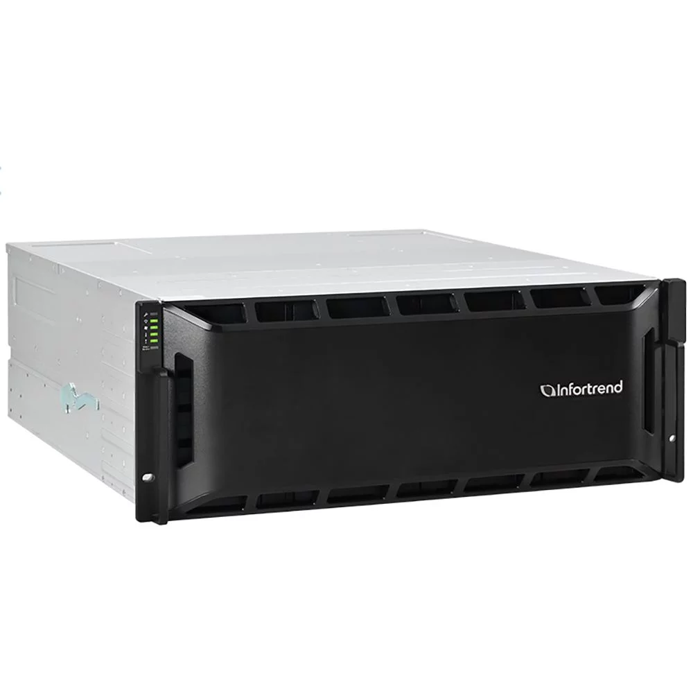 Infortrend EonStor GS 2000 4U/ 24bay Dual controller, 2x12Gb/ s SAS, 8x1G +4x host board, 4x4GB, 2x(PSU+FAN), 2x(SuperCap+Flash), 24xdrive tray, 1xRmk (GS 2024RCF-D) (repl GS2024R0C0F0D-8U32) (GS2024R01C0FD-8U32)