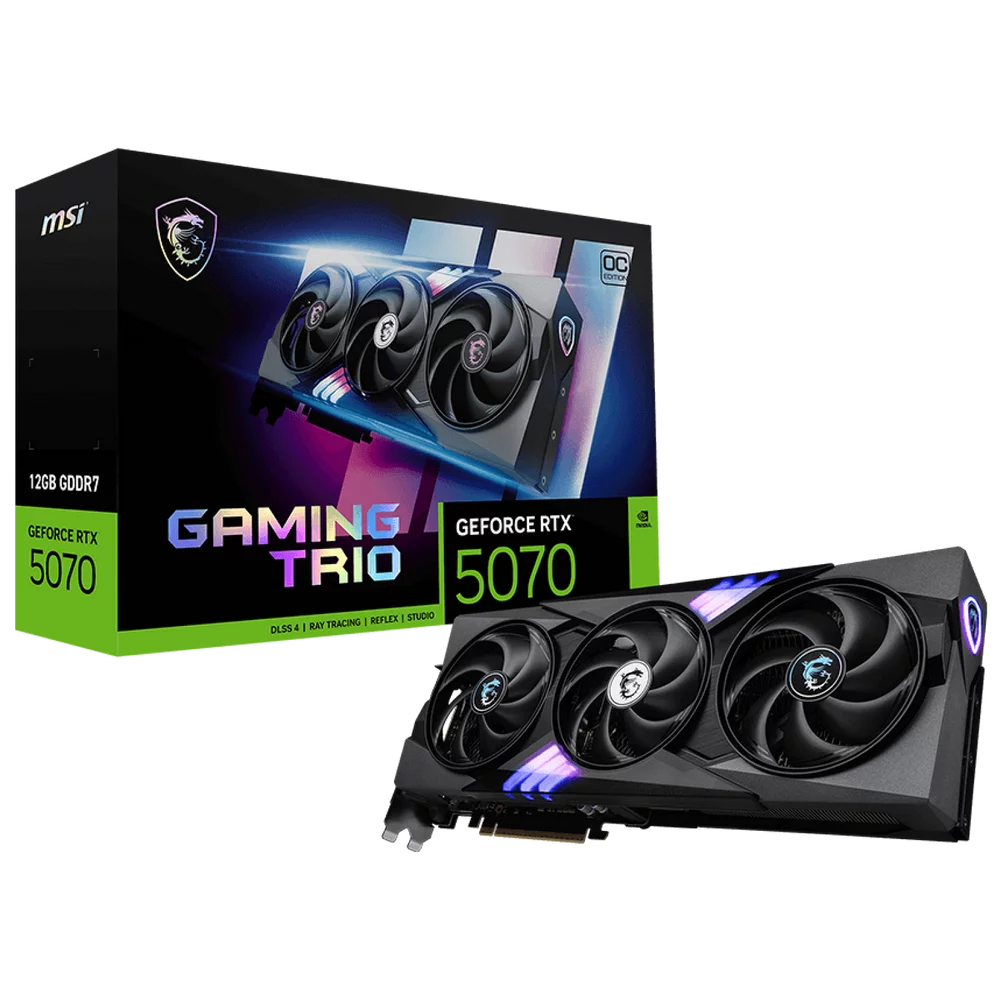 Видеокарта MSI RTX5070 GAMING TRIO OC 12GB GDDR7 192bit 3xDP HDMI 3FAN RTL (RTX 5070 12G GAMING TRIO OC)
