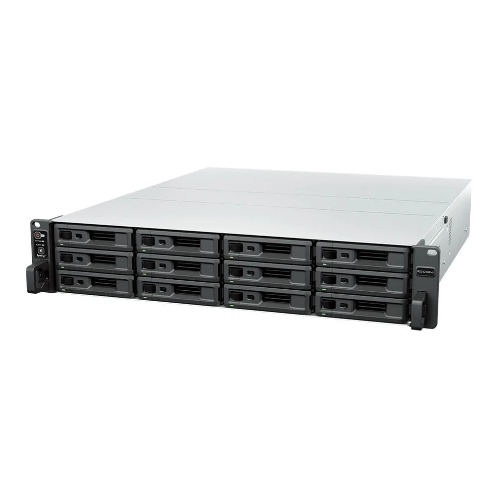 Система хранения данных Synology 2U/ 12bay QC 3,6GhzCPU/ 8Gb(32)/ RAID0,1,10,5,6/ upto 24HDD (1xRX1223RP)/ 2xUSB/ 2xGbE+1x10Gb(+1Expslot)/ iSCSI/ 2xIPcam/ 2xPS/ norail repl RS2423RP+ (RS2423RP+II)