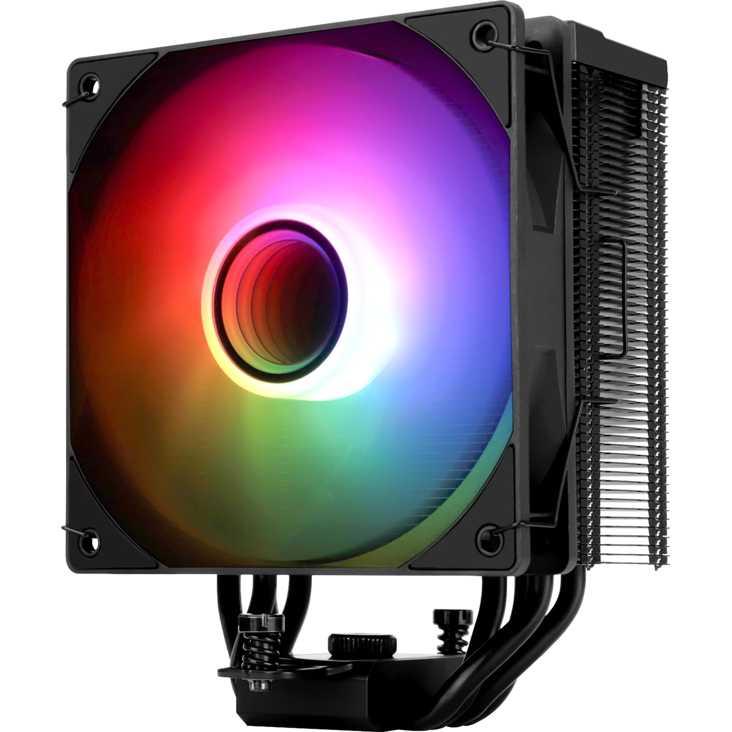 Кулер для процессора/ CPU Cooler Thermalright Assassin Spirit 120 Vision ARGB Black (4-pin PWM, LED temp., 154mm, Al/ Cu, 4x6mm, ARGB, 1x120mm, 66.17CFM, 25.6dBA, 1500RPM, S: 1851/ 1700/ 1200/ 115X, AM5/ A (AS120-V-BL-ARGB)