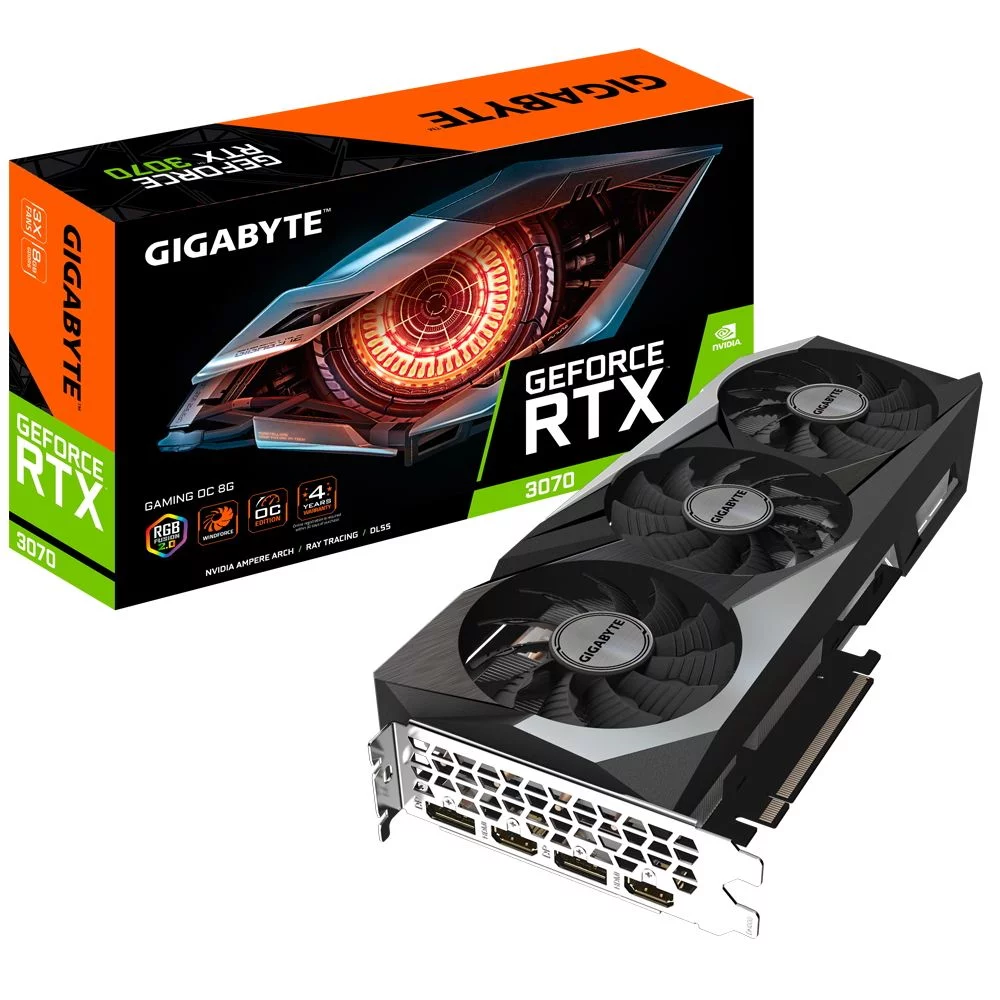 Видеокарта Gigabyte Bad Pack RTX3070 8GB GDDR6 256bit 2xHDMI 2xDP LHR (309404) (GV-N3070GAMING OC-8GD 2.0||BP)