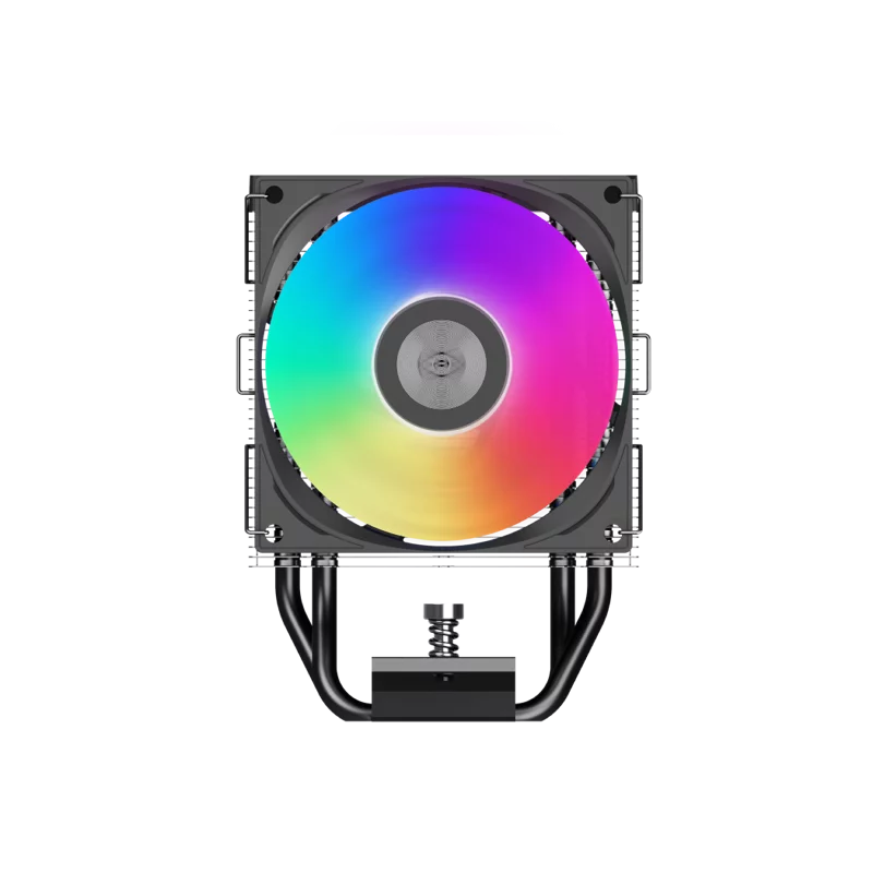 Кулер для процессора/ CPU Cooler PCCooler R400 ARGB BK (180W, 4-pin PWM, 133mm, Al/Cu, 4x6mm, ARGB, 1x92mm, 40.94CFM, 30dBA, 2200RPM, S: 1851/1700/1200/115X, AM5/AM4, black)
