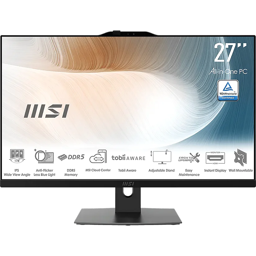 Моноблок Modern AM242P 1MA-2435XRU 23.8"(1920x1080 IPS)/ Intel Core 3 100U(1.2Ghz)/ 16384Mb/ 500SSDGb/ noDVD/ Int:Intel® Graphics/ Cam/ BT/ WiFi/ war 1y/ 4.65kg/ Black/ noOS + Wireless KB+M (9S6-AE0731-2435)