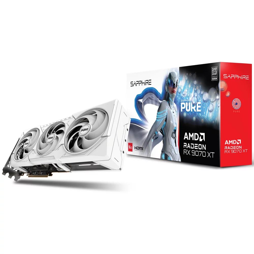 Видеокарта Sapphire RX9070XT PURE OC 16GB GDDR6 256bit 2xDP 2xHDMI 3FAN RTL (11348-02-20G)