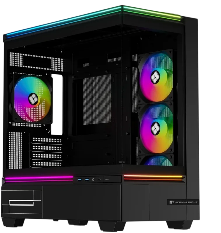 Корпус без блока питания/ Case Thermalright M10 FAN4-C, Mini-Tower, TG, 4x120mm ARGB, 2xUSB-A 3.0, 1xUSB Type-C, mATX, mITX Black (TL-M10 BLACK FAN4-C)