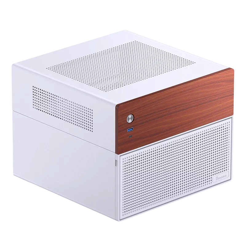 Корпус без блока питания/ Case JONSBO N4, Mini-Tower, 1x120mm, 1xUSB-A 3.0 + 1xUSB-C 3.2, SFX PSU Support, mATX, mITX White (N4 WHITE)