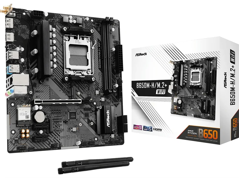 Материнская плата ASROCK B760M PRO RS WIFI, LGA1700, B760, 4*DDR5, 4*SATA, 3*M.2, 3*USB 3.2, 2*USB 2.0, Type-C, 2*PCIx16, 1xM.2 (Key E), HDMI+DP, mATX