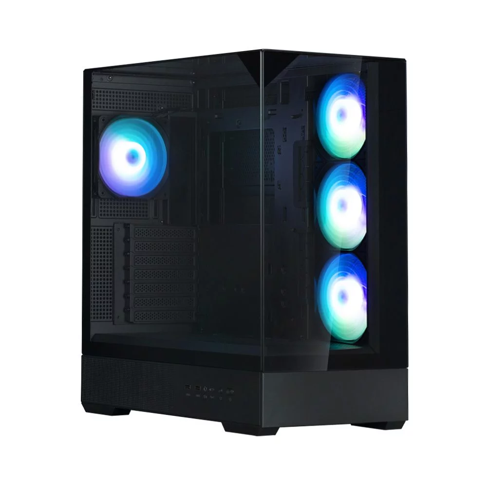 корпус ZALMAN P40 Prism Plus, ATX, BLACK, WINDOW, 3xCombo (3.5" or 2.5"), 1xUSB TYPE-C, 2xUSB3.0, SIDE 3x120mm ARGB, REAR 1x120mm ARGB (P40 PRISM PLUS BLACK)