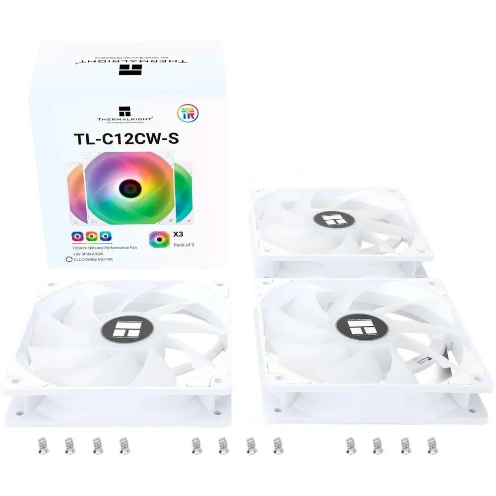 Thermalright Комплект вентиляторов (3 шт.) TL-C12CW-S (Pack of 3) / ARGB / 120mm PWM / TRTLC12CWS.3P