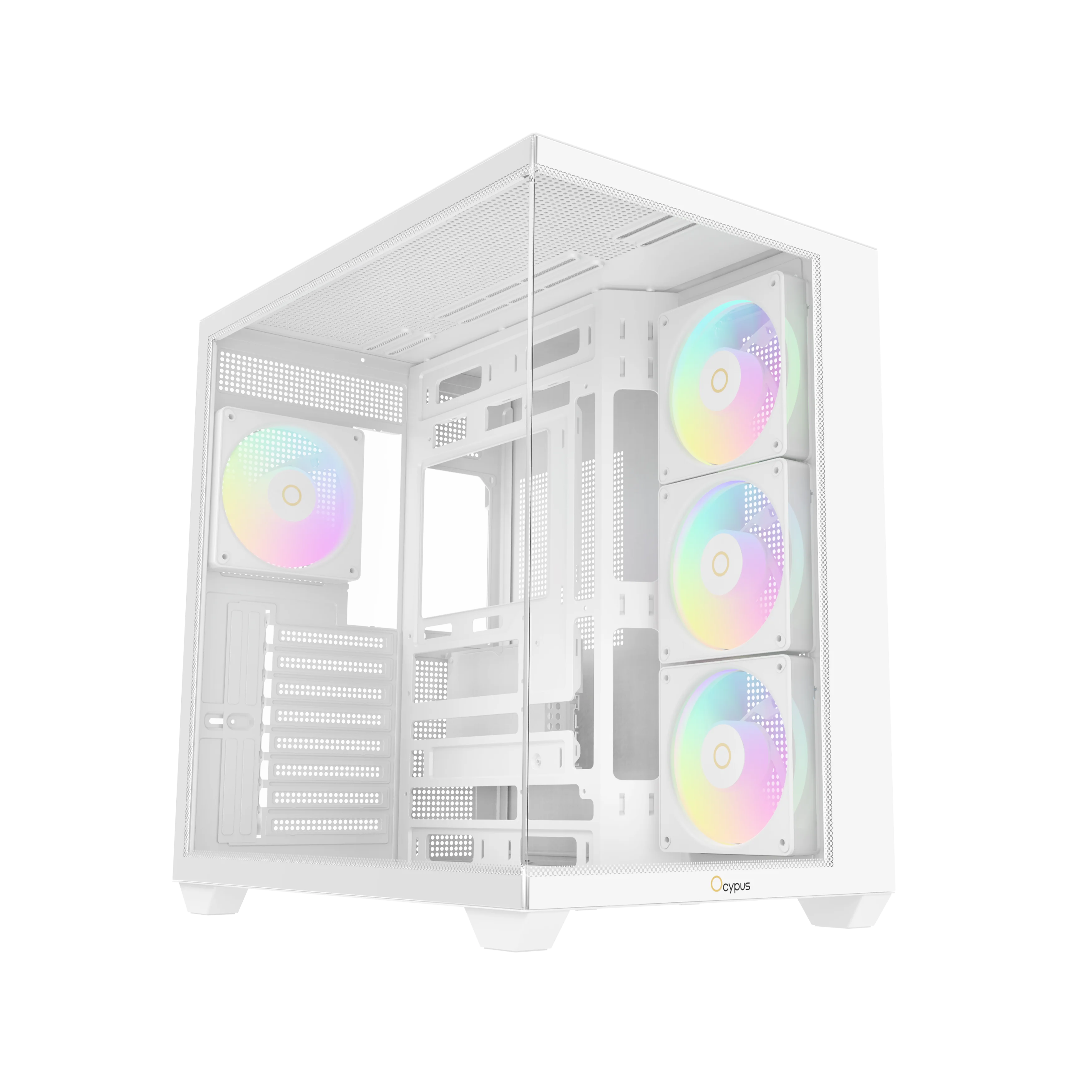 Корпус Компьютер без блока питания/ Case Ocypus Gamma C74 WH ARGB, Midi-Tower, TG, 4x120mm ARGB, 2xUSB-A 3.0 + 1xUSB-C 3.1, ATX, mATX, mITX White (GAMMA-C74-WHD400XX-GL)