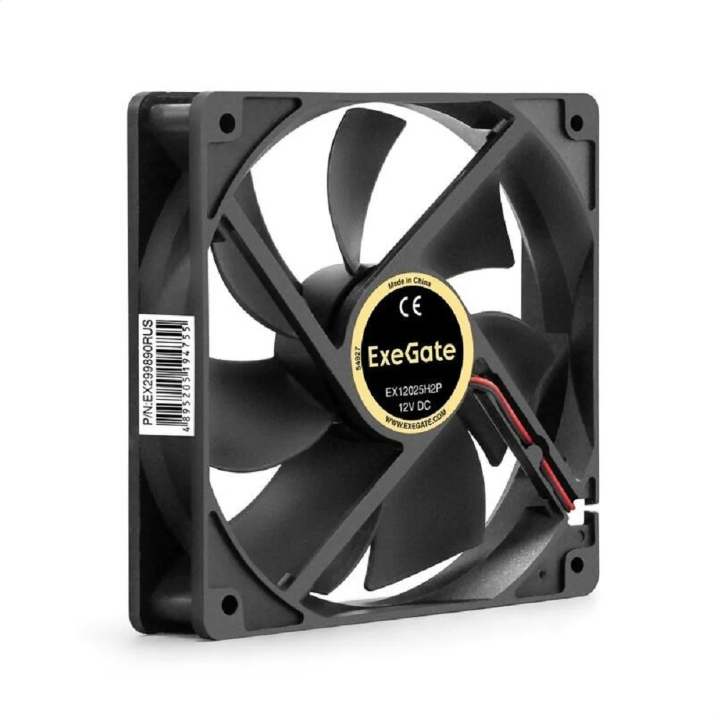 Exegate EX299890RUS Вентилятор 12В DC ExeGate EX12025H2P (120x120x25 мм, Hydraulic bearing (гидродинамический), 2pin, 1500RPM, 25dBA)