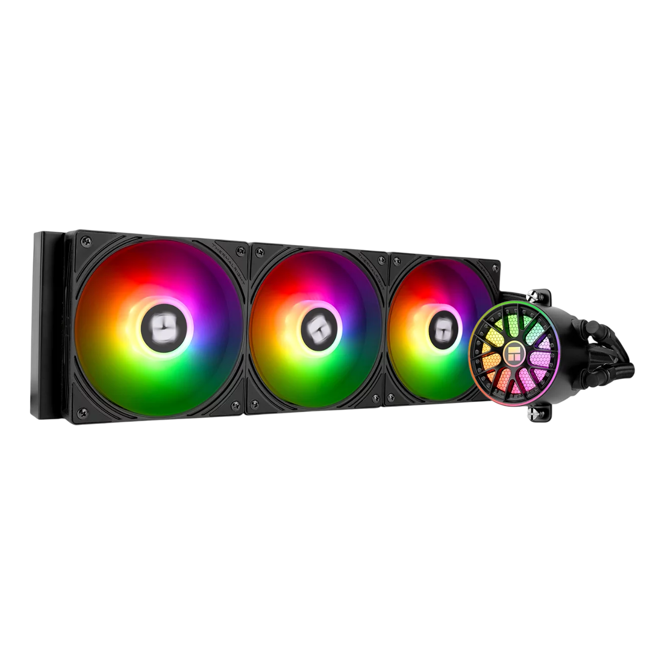 Система жидкостного охлаждения/ Water Cooling System Thermalright Aqua Elite 360 V6 (360mm, Black, ARGB/ Fans: 3x120mm, 70.84CFM, 29.8dBA, 2000RPM/ Pump height 53.5mm, 2800RPM, Rad thickness 27mm/ S: (A-ELITE-BL-360-ARGB-V6)