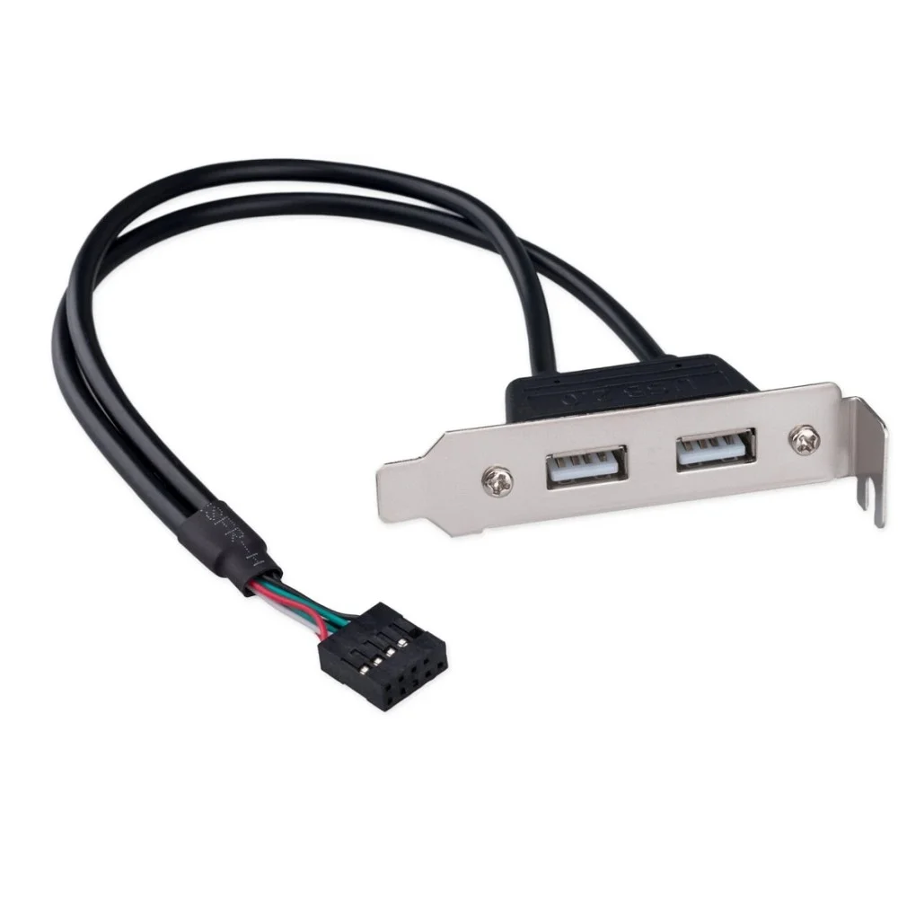 Cablexpert Планка на заднюю панель низкопрофильная, 2 порт COM/RS-232/DB9-M (CCUSBRECEPTACLE-LP)