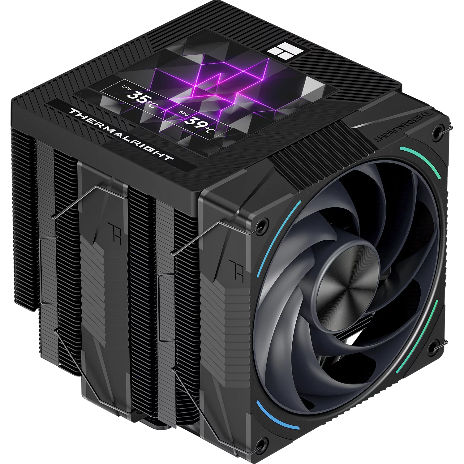 Кулер для процессора/ CPU Cooler Thermalright Phantom Spirit 120 Vision EVO (4-pin PWM, LED, 160mm, Ni/ CU, 7x6mm, ARGB, 2x120mm, 92CFM, 36dBA, 2150RPM, S: 1851, 1700, 1200, 115X, AM5, AM4, black) (PS120-V-EVO)
