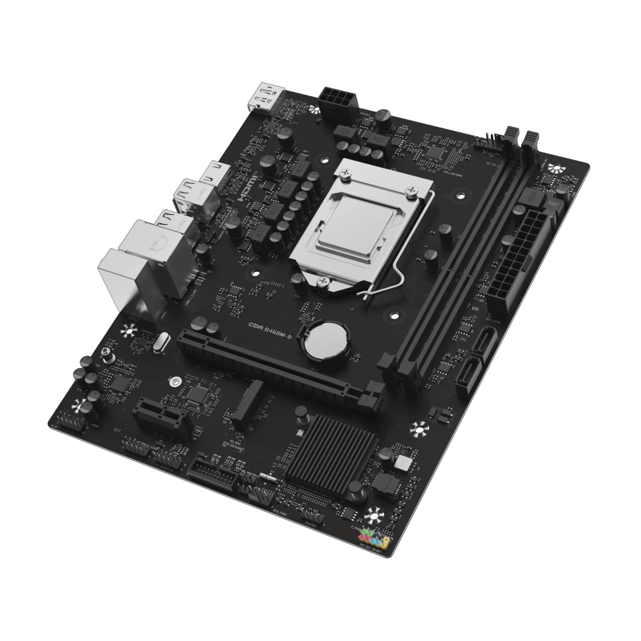 Материнская плата CBR B460M-D { Chipset Intel B460, Socket 1200, 2*DDR4, mATX, DP+HDMI, 1*PCIe x16, 1*PCIe x1, 1 M.2, 2 SATA3,2*USB 2.0 + 4*USB3.0 } (MB-CBR-MSB460M-D-DDR4-DP/HDMI)