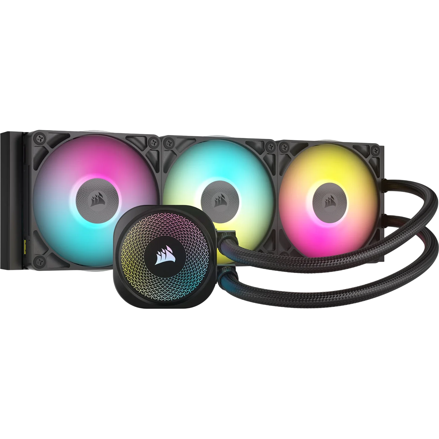 Система жидкостного охлаждения/ Water Cooling System Corsair iCUE LINK TITAN 360 RX RGB (360mm, Black, RGB/ Fans: 3x120mm, 73.5CFM, 36dBA, 2100RPM/ S: 1851, 1700, AM5, AM4) (CW-9061018-WW)