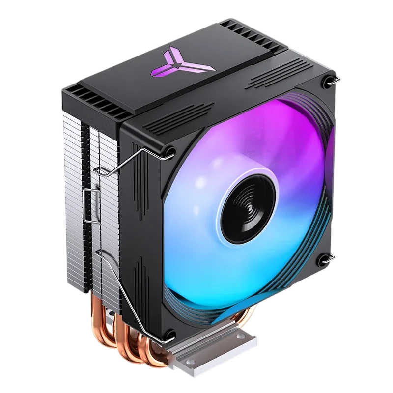 Кулер для процессора/ CPU Cooler JONSBO CR-1300 EVO Color (160W, 4-pin PWM, 128mm, Al/ Cu, 4x6mm, ARGB, 1x90mm, 42CFM, 28.2dBA, 2000RPM, S: 1851/ 1700/ 1200/ 115X, AM4/ AM5 Black) (CR-1300 EVO COLOR BLACK)