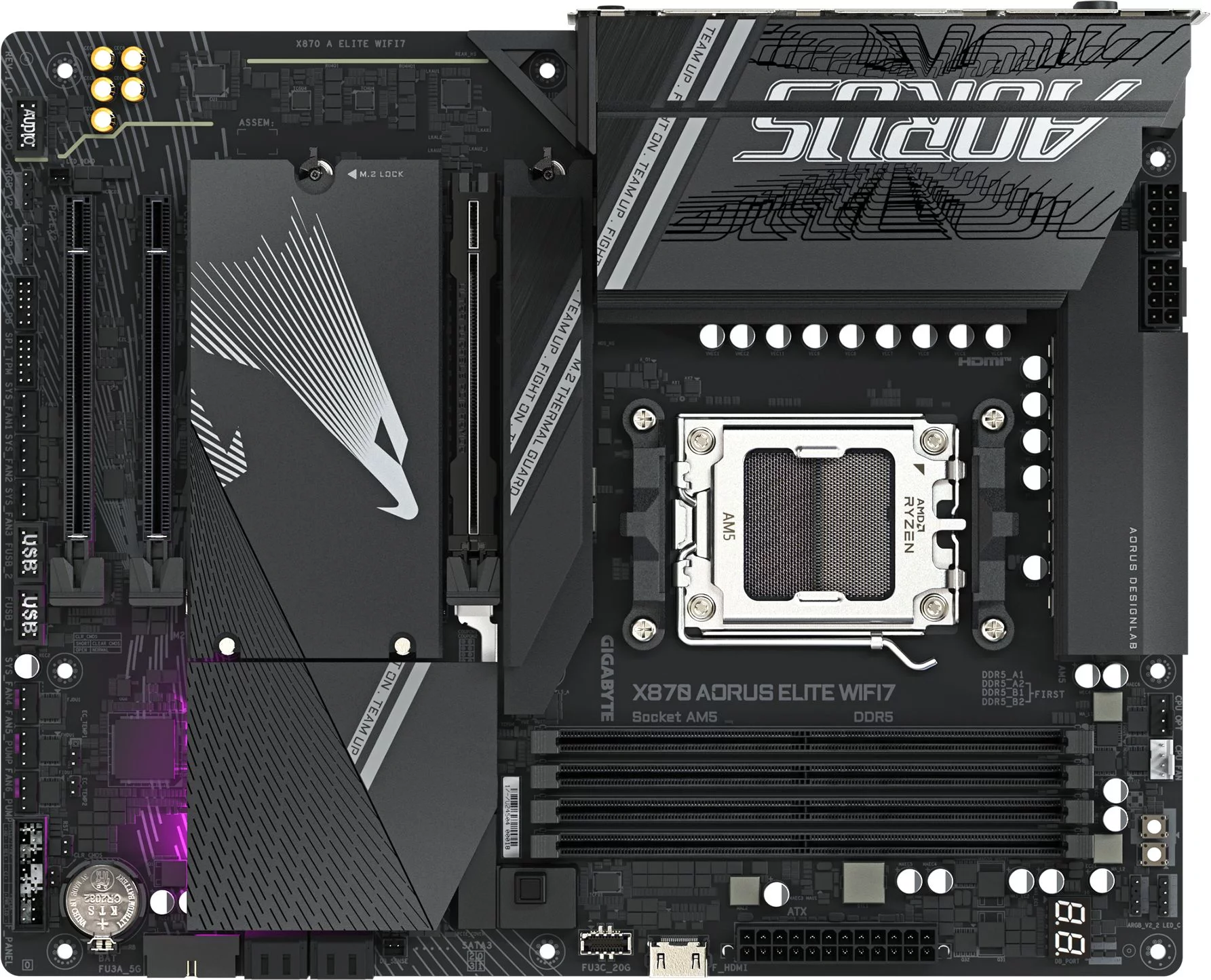 Материнская плата Gigabyte X870M A ELITE WF7 SocketAM5 AMD X870 4xDDR5 mATX AC`97 8ch(7.1) 2.5Gg RAID+HDMI