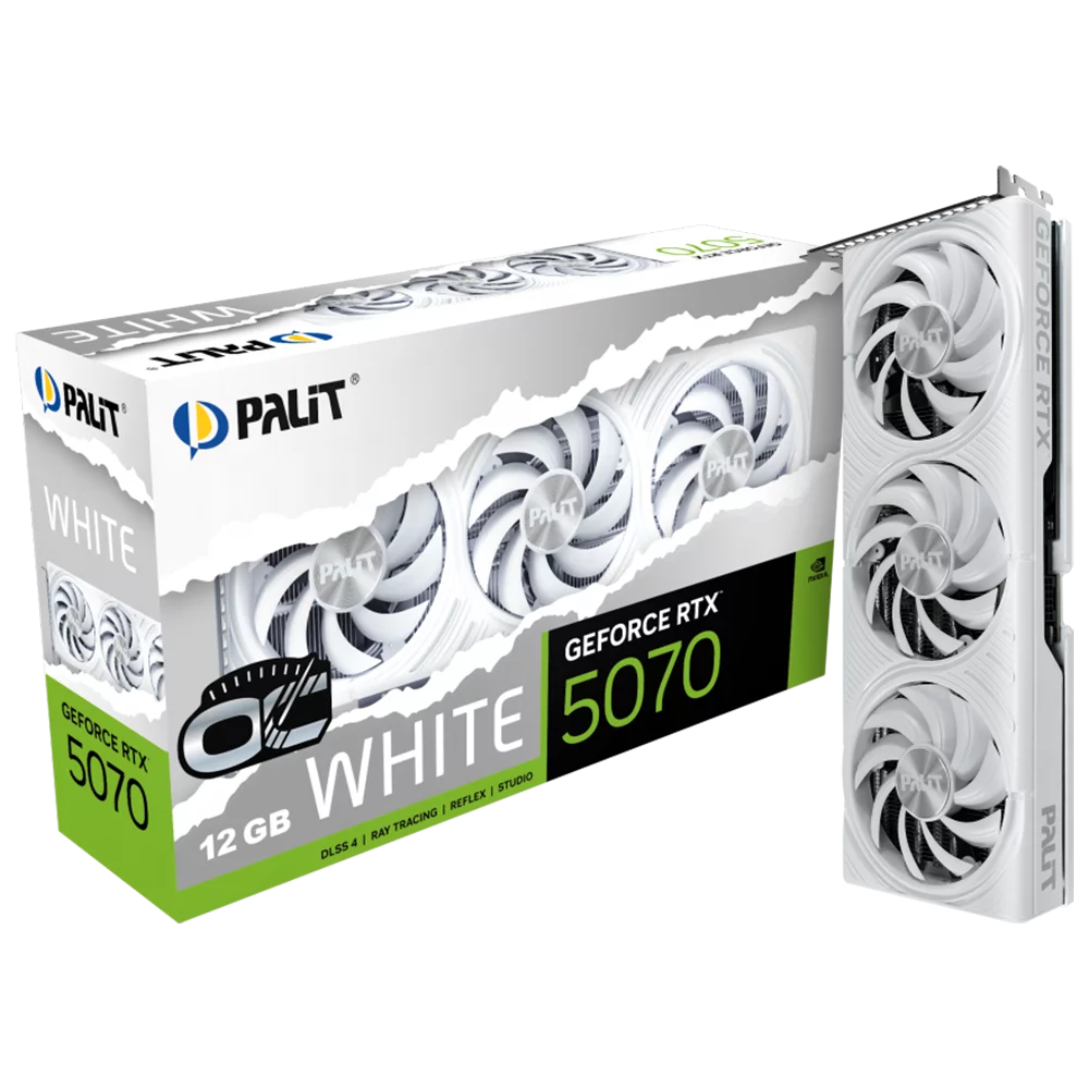 Видеокарта Palit Bad Pack RTX5070 WHITE OC 12GB GDDR7 192bit 3xDP HDMI 3FAN RTL bp (NE75070U19K9-GB2050W||BP)