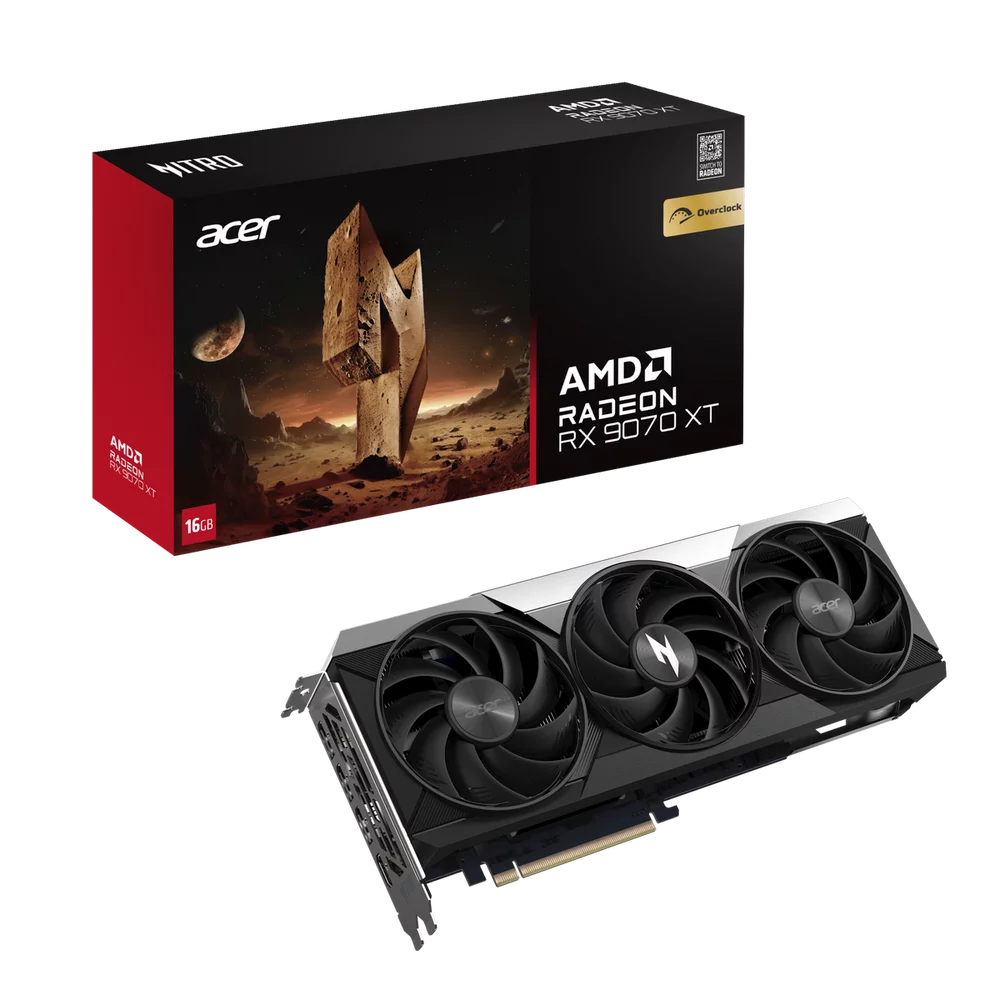 Видеокарта Acer RX9070XT NITRO OC 16GB GDDR6 256bit 3xDP HDMI 3FAN RTL (DP.Z4DWW.P01)
