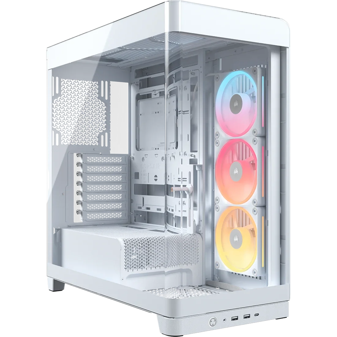 Корпус без блока питания/ Case Corsair Frame 4500X LX-R RGB iCUE LINK, Midi-Tower, TG, 3x120mm ARGB reverse fans, 2xUSB-A 3.2, 1xUSB 3.2 Type-C, E-ATX, ATX, mATX, mITX White (CC-9011317-WW)
