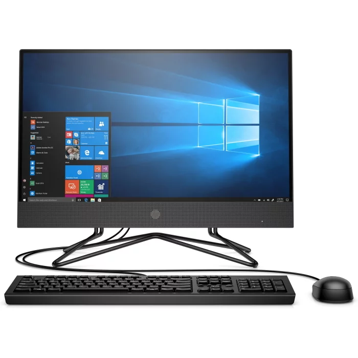 Моноблок HP 200 G4 21.5" Full HD i5 1235U (1.3) 16Gb SSD512Gb Iris Xe DVDRW CR Windows 11 Pro GbitEth WiFi BT 65W клавиатура мышь Cam черный 1920x1080 (6D418EA/16GB/W11P)