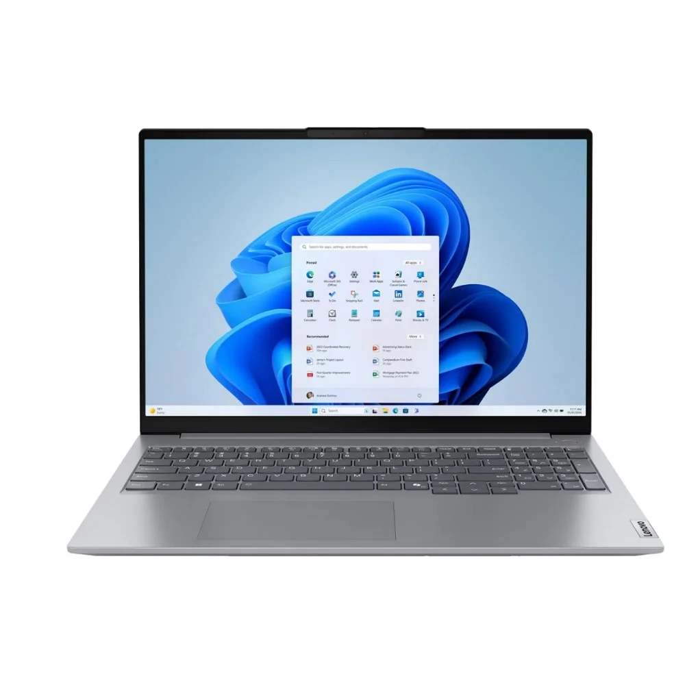 Ноутбук ThinkBook 16 G7 ARP 16" WUXGA (1920x1200) IPS 300N, Ryzen 5 7535HS, 1x 16GB DDR5-4800, 512GB SSD M.2, Radeon 660M, WiFi6, BT, TPM2, FPR, FHD+IR Cam, 45Wh, 65W USB-C, NoOS, 1.7kg, 1Y (21MW009VAK)