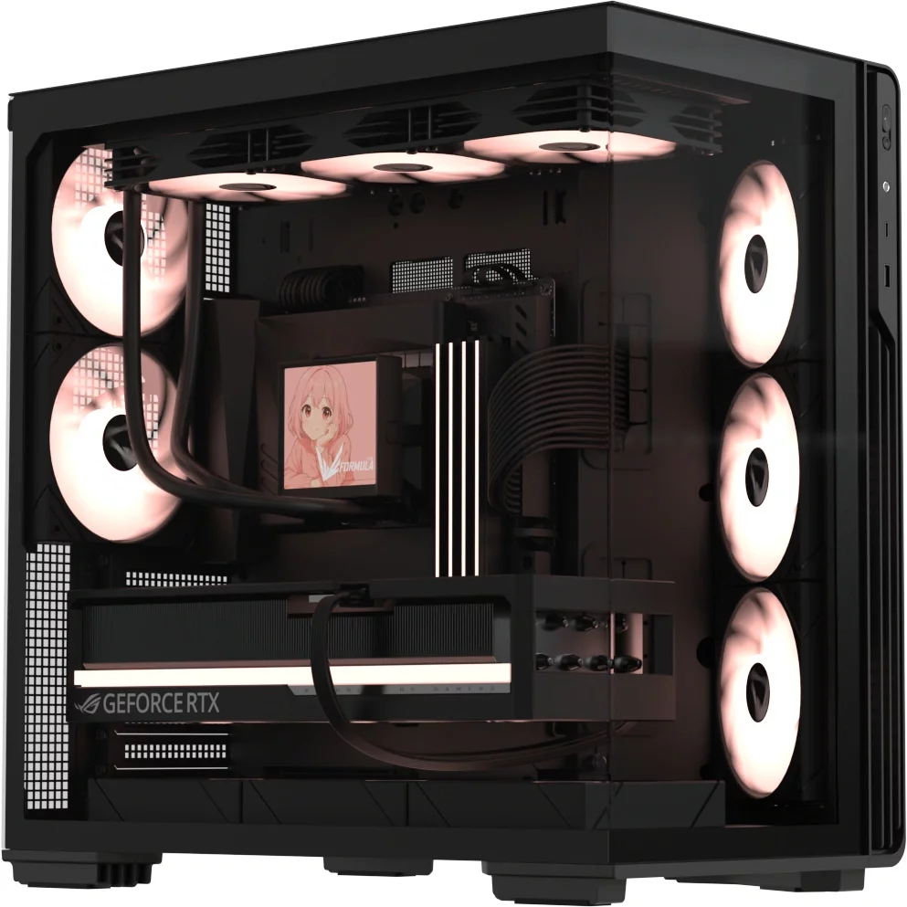 Корпус Formula Crystal Z7 черный без БП ATX 11x120mm 4x140mm 1xUSB3.0 1xUSB3.1 audio bott PSU (CRYSTAL Z7 B)