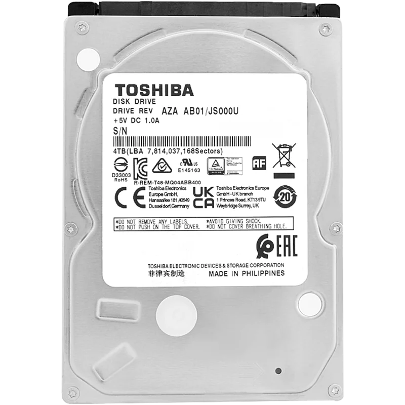 Жесткий диск/ HDD Toshiba SATA 4TB 2.5" 6.0 Gbit/ s 5400 rpm 128Mb OFFICIAL RECERTIFIED 1 year warranty (MQ04ABB400R)