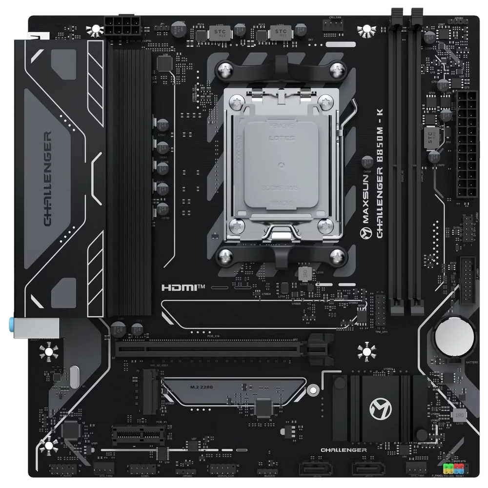 Материнская плата Maxsun MS-Challenger B850M-K B850, AM5, 2*DDR5, 1*PCIEx16, 1*PCIEx1, 1*M.2, 6*USB3.2Gen1, 4*USB2.0, 2*SATA3.0, 1G, HDMI, M-ATX, RTL (6940709662489)