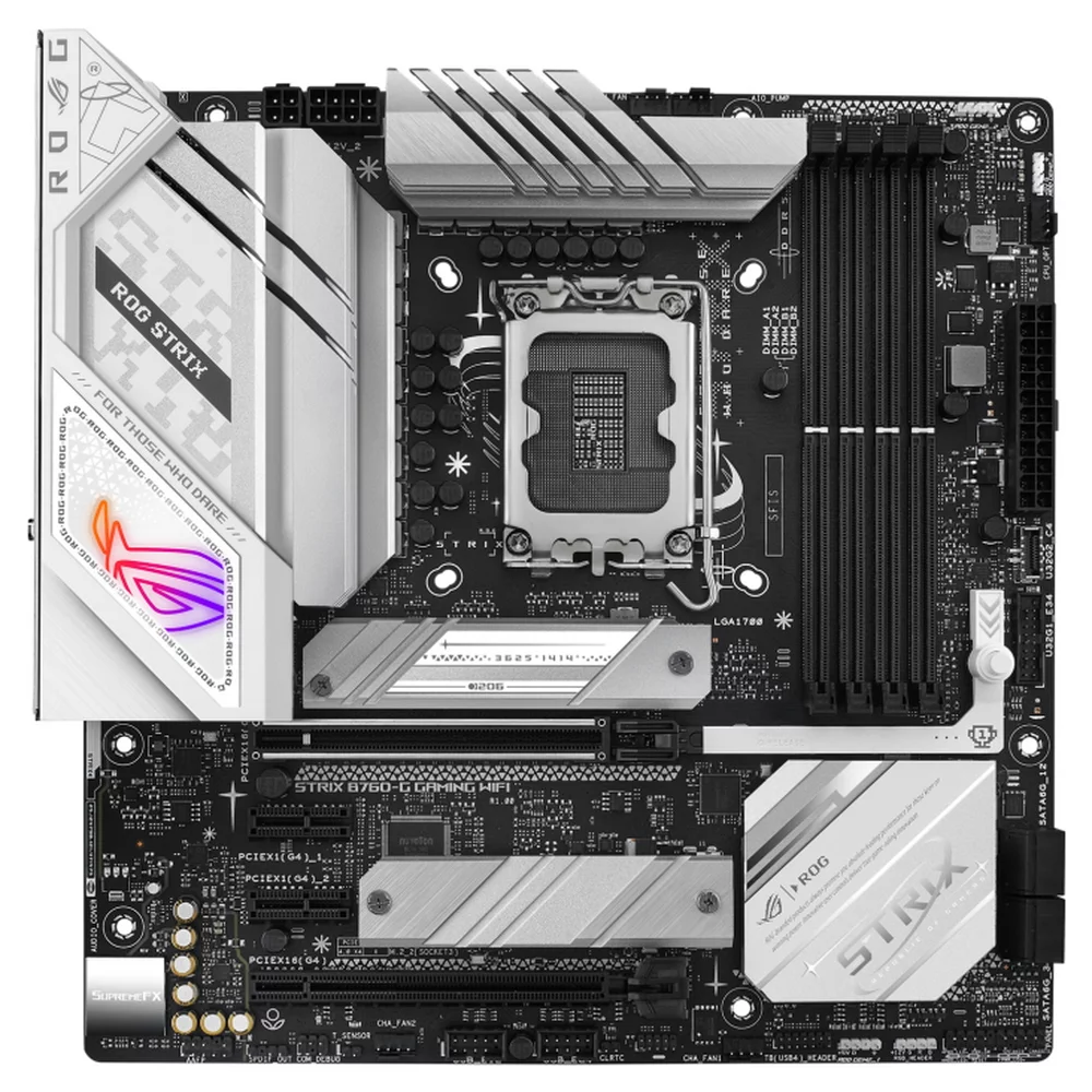 Материнская плата ASUS ROG STRIX B760-G GAMING WIFI, LGA1700, B760, 4*DDR5, HDMI+DP, 4xSATA3 + RAID, M2, Audio, Gb LAN, USB 3.2, USB 2.0, ATX (90MB1EQ0-M0EAY0)
