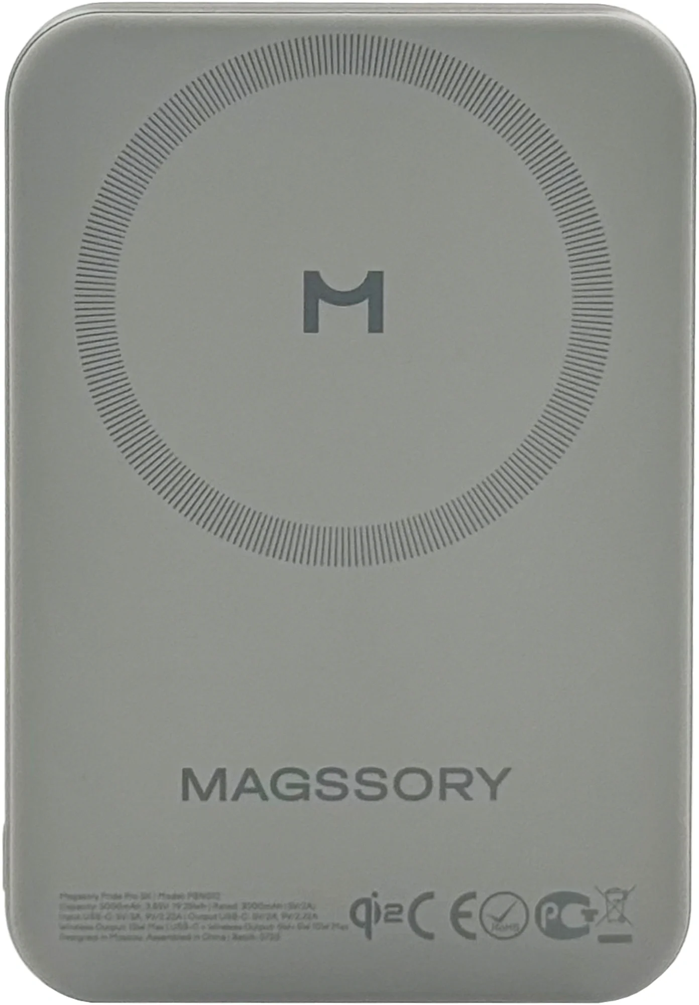 Мобильный аккумулятор Magssory PBN022 10000mAh QC4.0/ PD3.0 15W 3A USB-C беспров.зар. титановый (2137180) (2137180#MLN)
