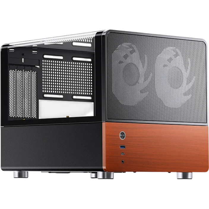 Корпус без блока питания/ Case JONSBO V12, Mini-Tower, TG, 2x120mm, 1xUSB-A 3.0 + 1xUSB-C 3.2, mATX, mITX Black (V12 BLACK)